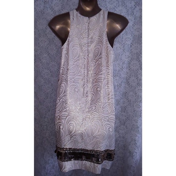 NWT Lilly Pulitzer Sz XS DIEDRA Gold Metallic TIDAL WAVE Jacquard Dress - Picture 5 of 11